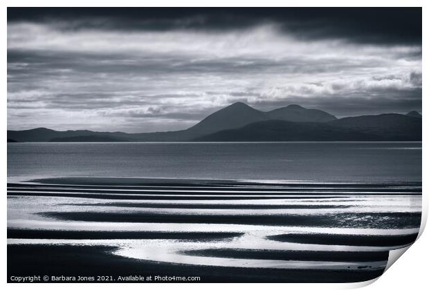 Moody Isle of Skye across Applecross Bay  Print by Barbara Jones