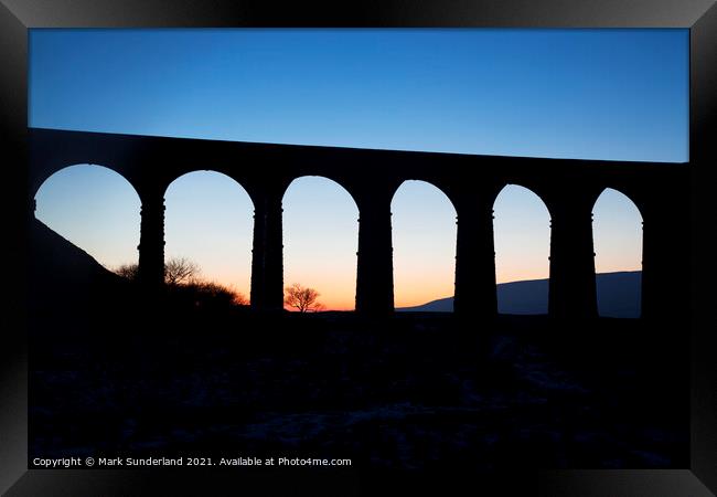 Arches of the Ribblehead Viaduct at Dusk Framed Print by Mark Sunderland