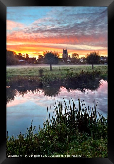 Sudbury Water Meadows at Dawn Framed Print by Mark Sunderland