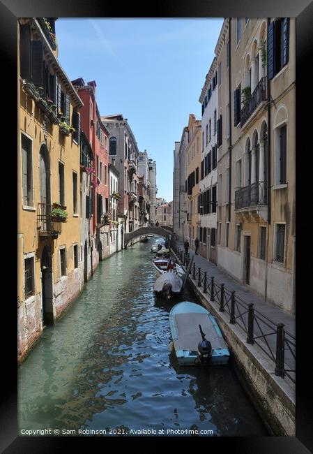 Venice Canal Framed Print by Sam Robinson