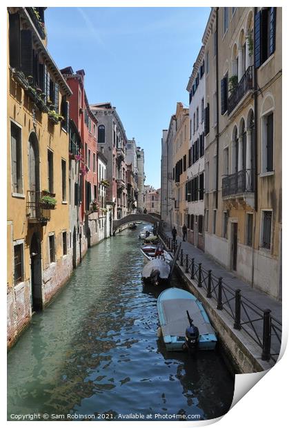 Venice Canal Print by Sam Robinson