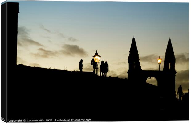 Silhouettes at St Andrews Cathedral Canvas Print by Corinne Mills