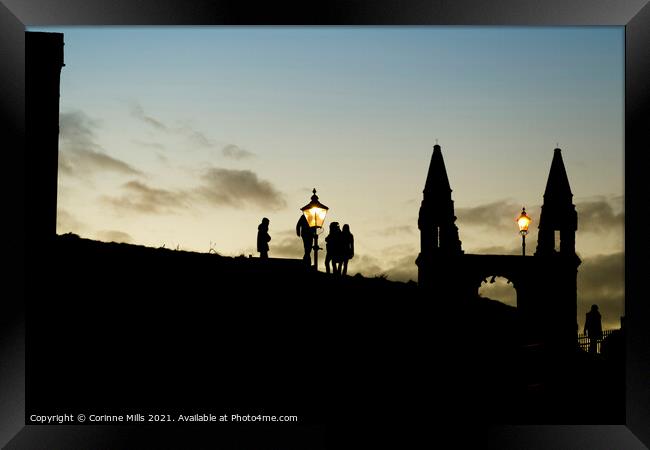 Silhouettes at St Andrews Cathedral Framed Print by Corinne Mills