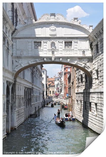 Bridge of Sighs, Venice Print by Sam Robinson