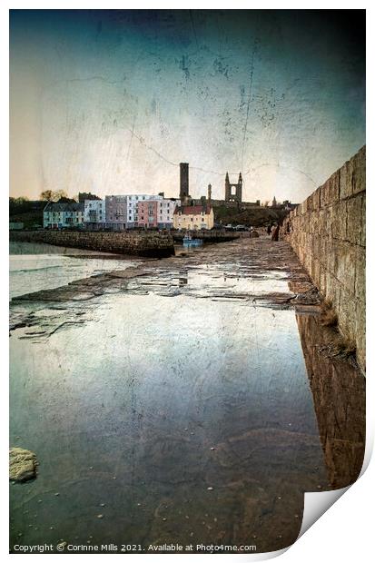 St Andrews Harbour Print by Corinne Mills