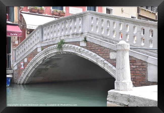 Venetian Bridge Framed Print by Sam Robinson