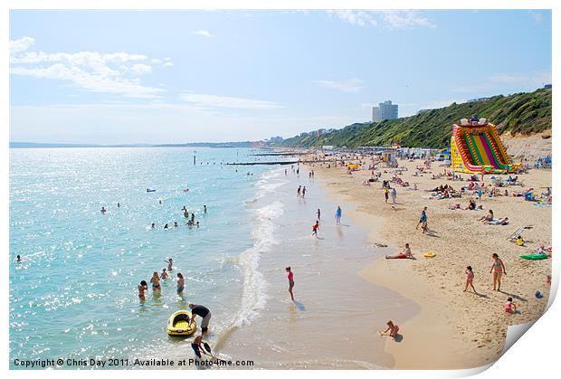 Bournemouth Beaches Print by Chris Day