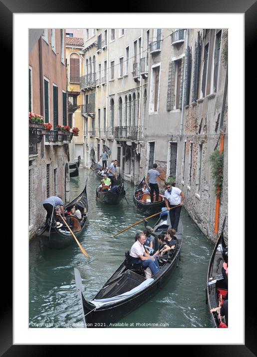 Venetian Traffic Jam Framed Mounted Print by Sam Robinson