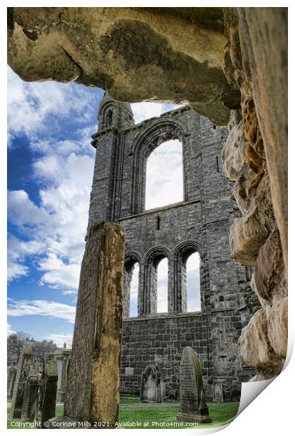 A peek at St Andrews Cathedral Print by Corinne Mills