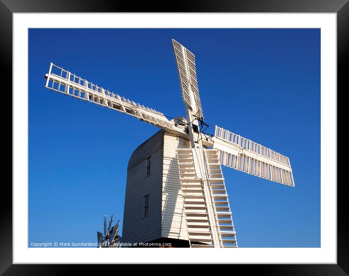 Thorpeness Windmill Framed Mounted Print by Mark Sunderland