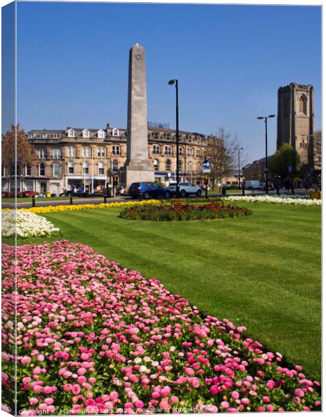 The War Memorial from West Park in Spring Harrogate Canvas Print by Mark Sunderland