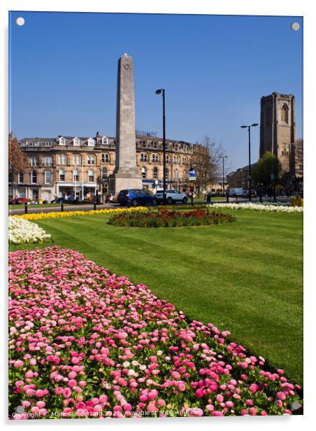 The War Memorial from West Park in Spring Harrogate Acrylic by Mark Sunderland