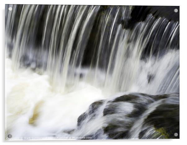 Detail of Lower Aysgarth Falls in Wensleydale Acrylic by Mark Sunderland