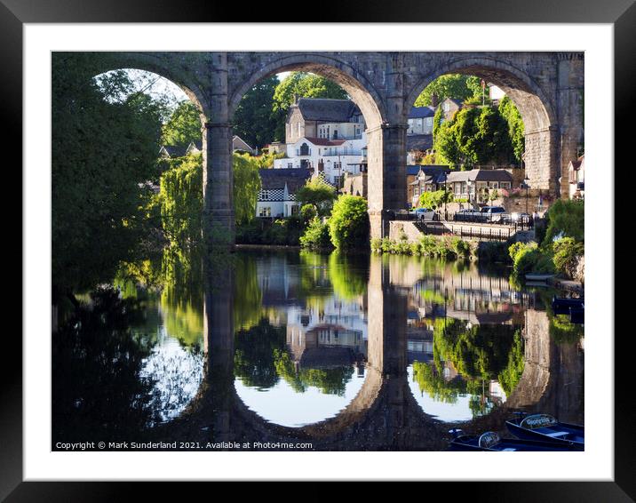Viaduct and Reflection in the River Nidd at Knaresborough Framed Mounted Print by Mark Sunderland