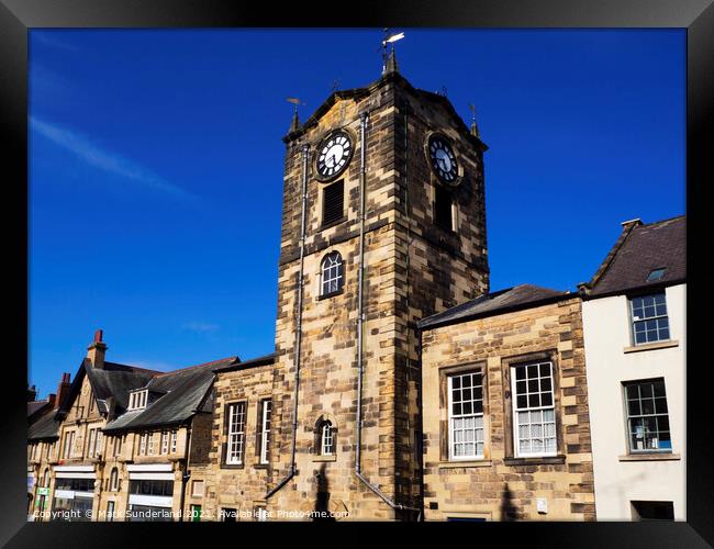 The Town Hall Clock Tower from Fenkle Street in Alnwick Framed Print by Mark Sunderland