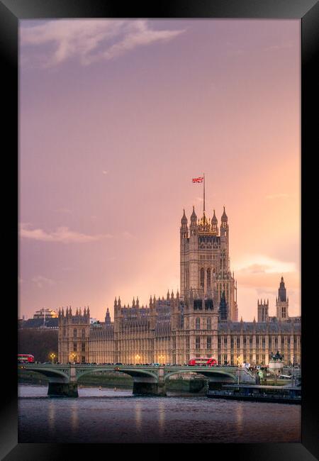 Houses of Parliament Sunset Framed Print by Mark Jones