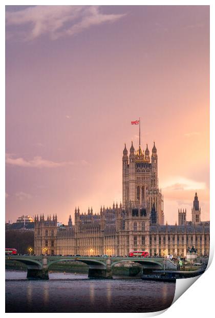 Houses of Parliament Sunset Print by Mark Jones