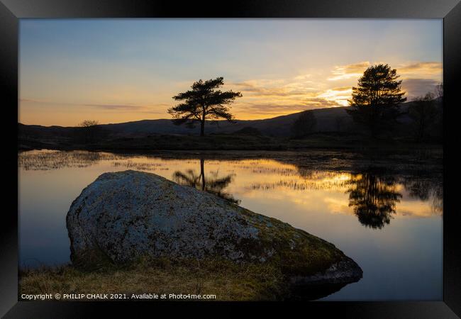 Kelly hall tarn sunset in the lake district 496 Framed Print by PHILIP CHALK