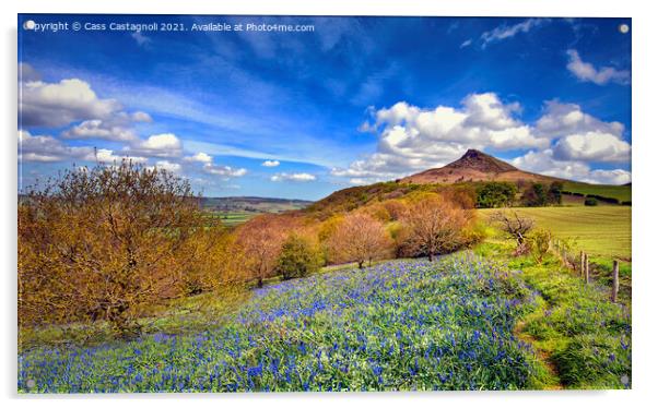 Blue Topping - Roseberry Topping North Yorkshire Acrylic by Cass Castagnoli