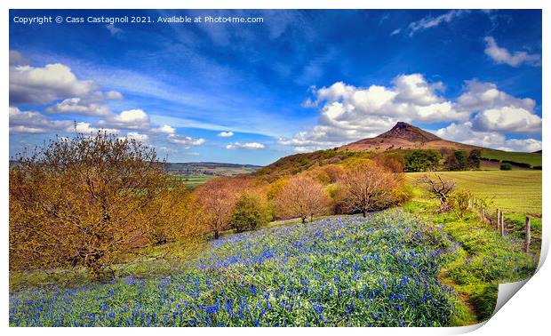 Blue Topping - Roseberry Topping North Yorkshire Print by Cass Castagnoli