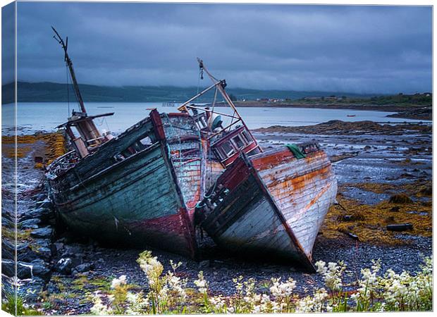 Boat Wrecks On Mull Canvas Print by Aj’s Images
