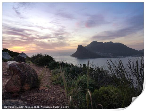 Hout Bay sunset  Print by Adrian Paulsen
