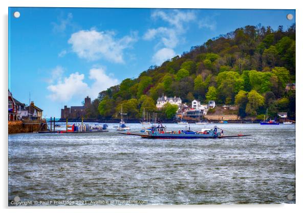 The Dartmouth to Kingswear Lower Ferry Acrylic by Paul F Prestidge