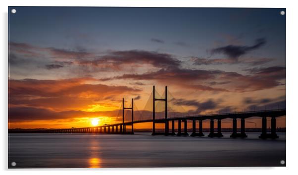 Majestic Sunrise over Prince of Wales Bridge Acrylic by Alan Le Bon