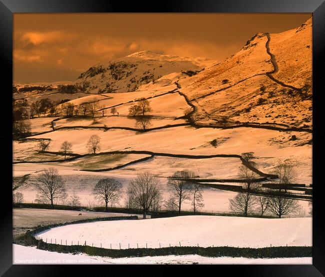 Snow scene near Grasmere, Lake District, Cumbria, UK Framed Print by Geraint Tellem ARPS