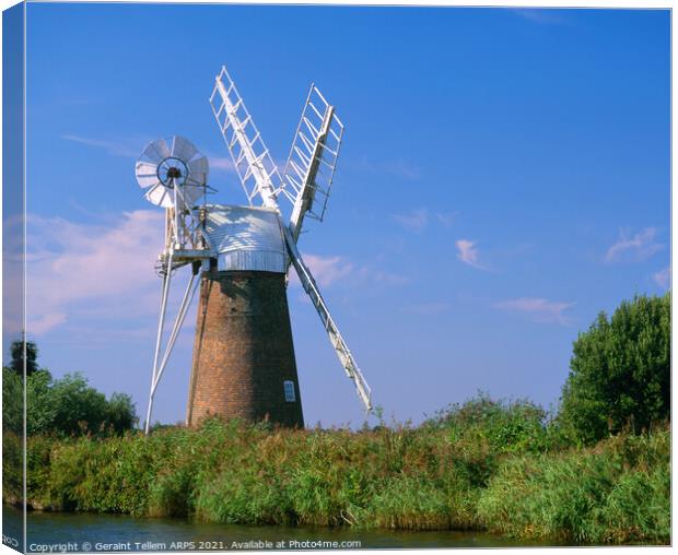 Turf Fen Windmill, Norfolk Broads, England, UK Canvas Print by Geraint Tellem ARPS