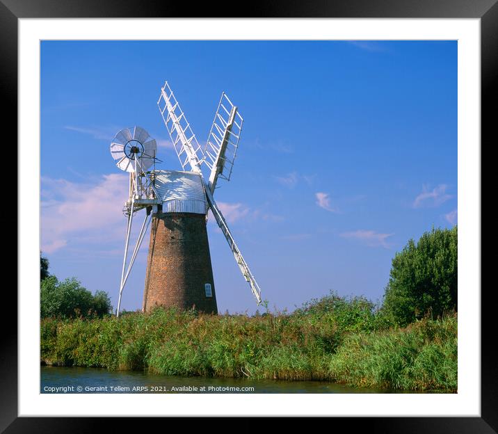 Turf Fen Windmill, Norfolk Broads, England, UK Framed Mounted Print by Geraint Tellem ARPS