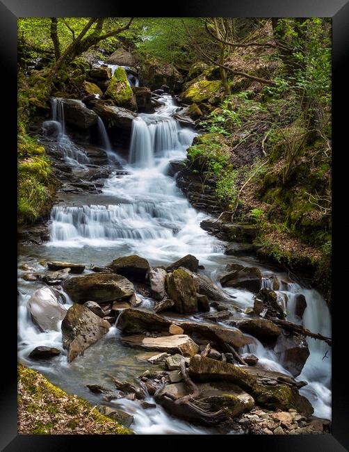 Melincourt Brook waterfall Framed Print by Leighton Collins