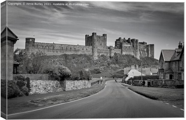 Bamburgh in Black and White  Canvas Print by Aimie Burley