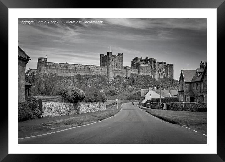 Bamburgh in Black and White  Framed Mounted Print by Aimie Burley