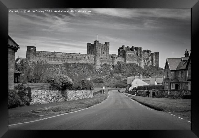 Bamburgh in Black and White  Framed Print by Aimie Burley