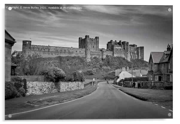 Bamburgh in Black and White  Acrylic by Aimie Burley
