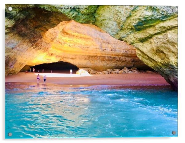 Algarve Benagil Cave Portugal  Acrylic by Chris Mc Manus
