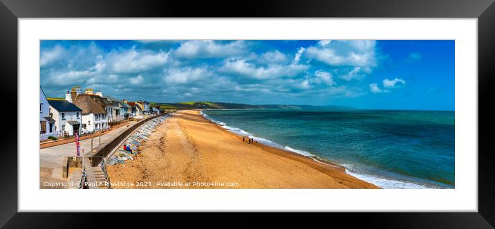 Slapton Sands at Torcross, Devon panorama Framed Mounted Print by Paul F Prestidge