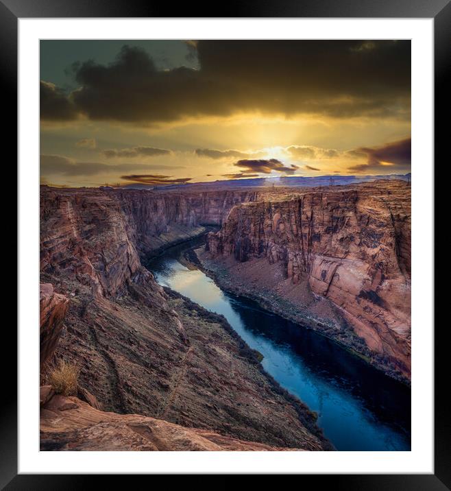 Colorado River Gorge Sunset  Framed Mounted Print by BRADLEY MORRIS