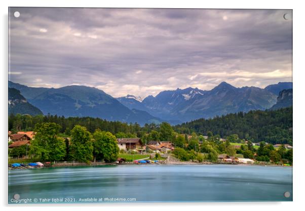 Lake Brienz Switzerland Acrylic by Tahir Iqbal