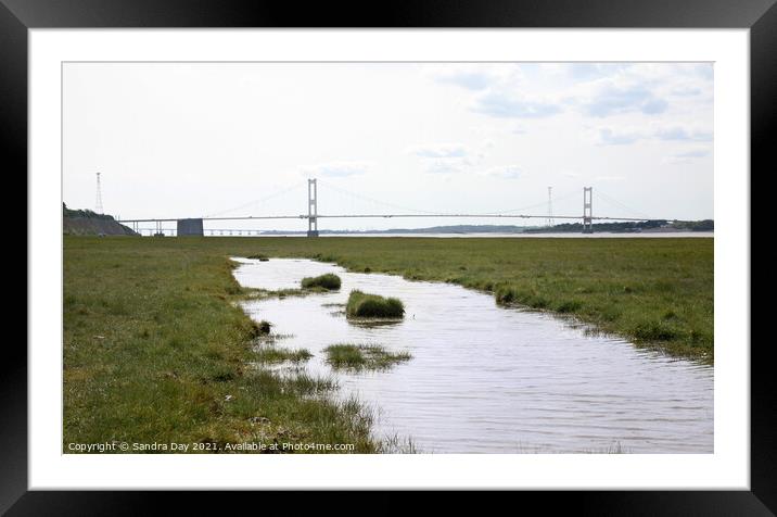 Severn Bridge from Whale Wharf Framed Mounted Print by Sandra Day