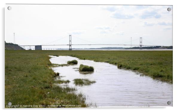 Severn Bridge from Whale Wharf Acrylic by Sandra Day