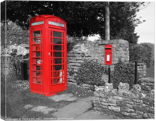 Red Boxes Communication Canvas Print by Sandra Day