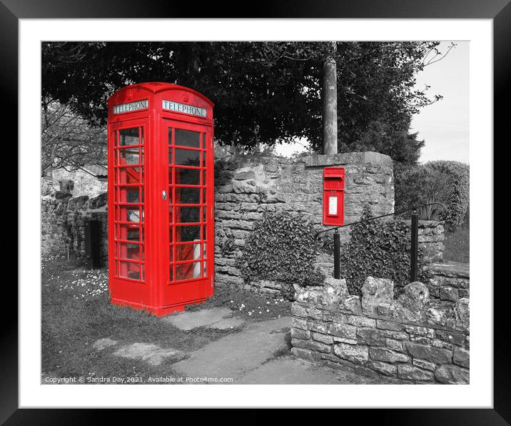 Red Boxes Communication Framed Mounted Print by Sandra Day