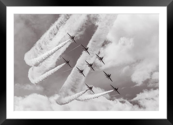 Red Arrows flying the Typhoon formation Framed Mounted Print by Jason Wells
