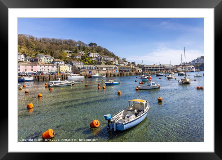 Boats on the Looe River. Framed Mounted Print by Jim Monk