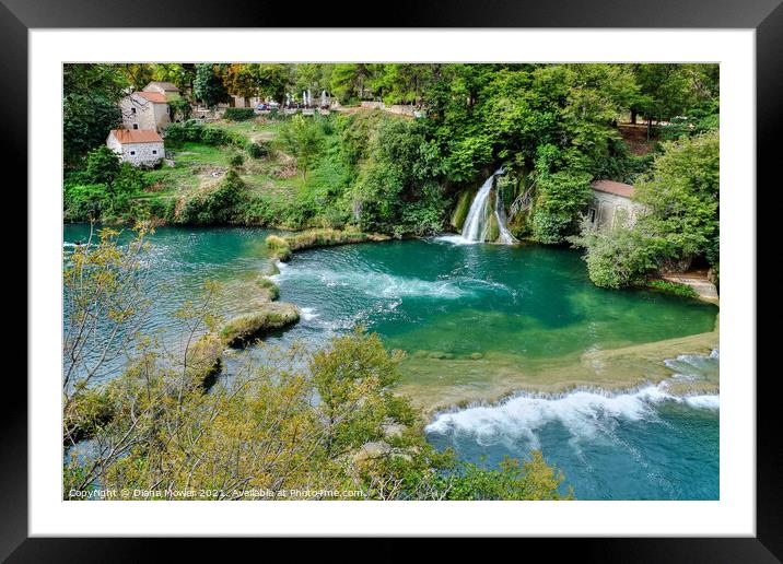  Krka falls and rapids Croatia Framed Mounted Print by Diana Mower