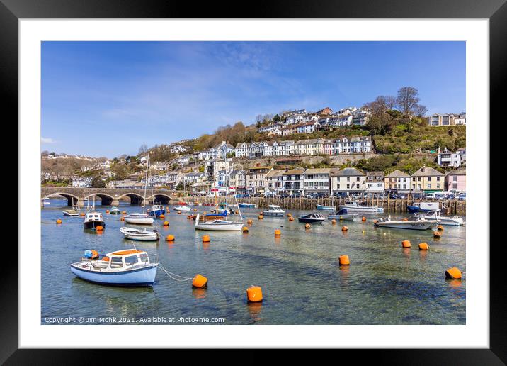 East Looe Riverside, Cornwall Framed Mounted Print by Jim Monk