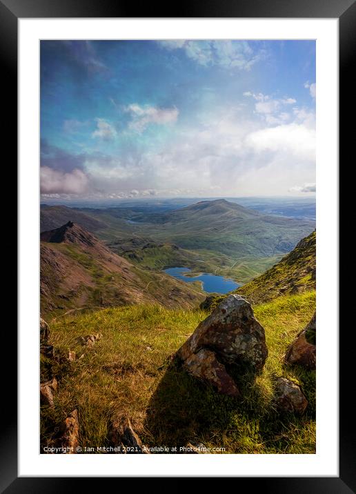 View From Snowdon Summit Framed Mounted Print by Ian Mitchell