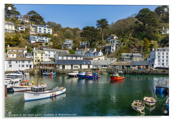 The inner harbour at Polperro in Cornwall Acrylic by Jim Monk